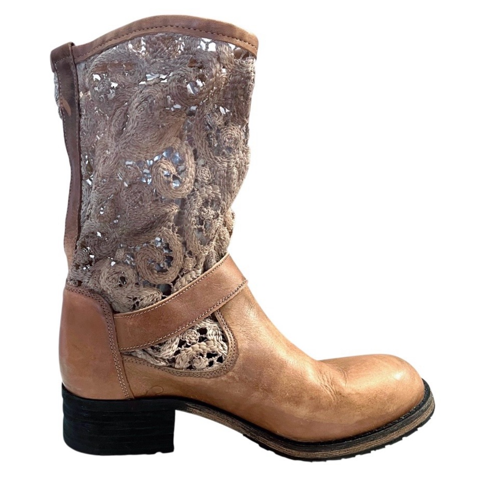 Free People Beau Crochet Lace Distressed Boots - Picture 4 of 15